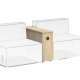 Canapé modulaire PLANER - Module haut mélamine et USB