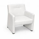 Fauteuil cuir sur roulettes blanc Donna