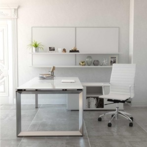 Bureau Individuel plateau en verre Star