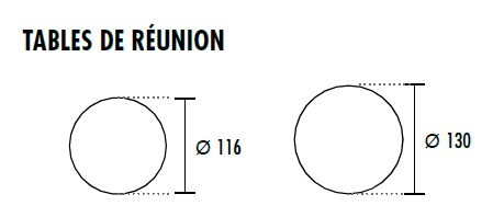 Guide des tailles des tables de réunion ronde play